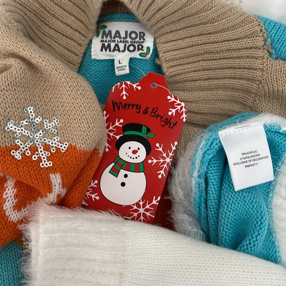 Major Major Label Group Ski You Later Penguin Winter Sweater size L, NWT - Picture 8 of 11